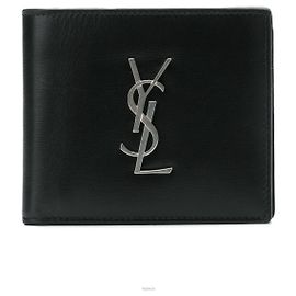 Saint Laurent Portafoglio con logo argento