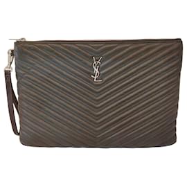 Saint Laurent Clutch trapuntata argento