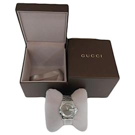 Gucci Orologio G-Timeless in acciaio argento e marrone da uomo