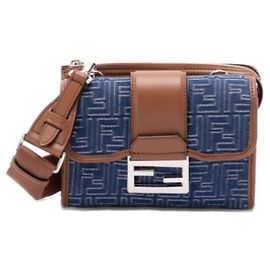 Fendi Borsa Baguette Double Jacquard FF Denim
