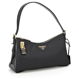 Borsa a tracolla Emre Large in nylon e pelle con lucchetto ODO - Prada