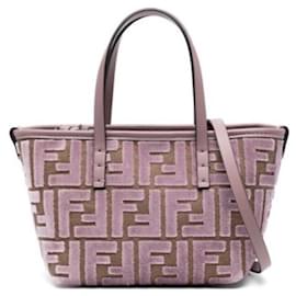 Fendi Borsa Roll Mini in jacquard di velluto FF