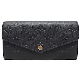 Louis Vuitton Cartera larga Sarah en cuero Empreinte Monogram negro