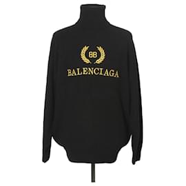 Strickpullover mit Rollkragen aus Kaschmir und besticktem Logo - Balenciaga