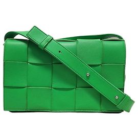 Bottega Veneta Borsa a tracolla Cassette in intrecciato verde