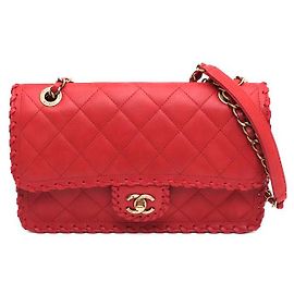 Chanel Borsa a tracolla con patta CC Logo Happy in scamosciato e velluto con cuciture