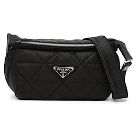 Borsa Bike in Nylon Trapuntato Prada con Patch Logo Triangolo