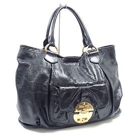 Miu Miu Tote Bag aus schwarzem Leder