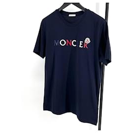 Moncler Logo Kurzarm-T-Shirt Navy