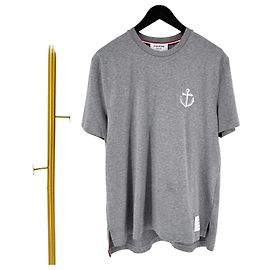 Thom Browne T-Shirt mit Anker-Icon und kurzen Ärmeln Grau