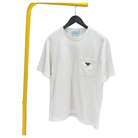 Camiseta de manga corta con bolsillo y logotipo triangle Blanco - Prada