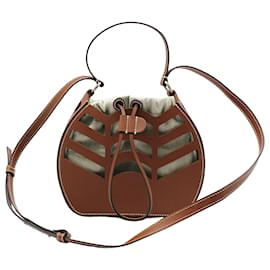 Bolso bandolera pequeño tipo cubo redondo marrón Cayenne - Chloé