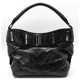 Burberry Bolsa de ombro em verniz preto