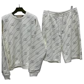 Sweatshirt mit Streifen und ineinandergreifenden Kristallen - Gucci