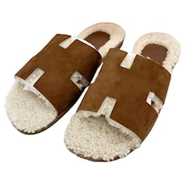 Sandales et chaussons en shearling Izmir - Hermès