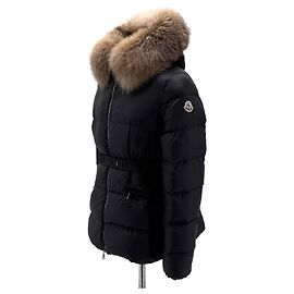 Moncler Kurze gesteppte Jacke mit Fuchsfell für Damen