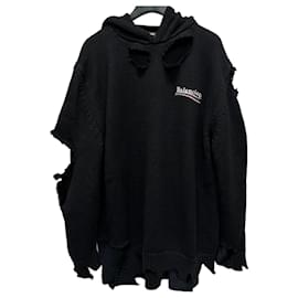 Distressed Strick-Hoodie Political Campaign - Balenciaga