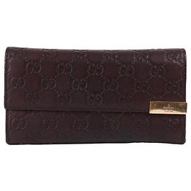 Gucci Lange GG Ciama Geldbörse für Damen Dunkelbraun