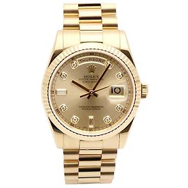 Rolex Mont Day-Date en or pour homme avec diamants originaux et nouvelle boucle