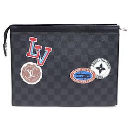 Louis Vuitton Damier Graphite LV League Pochette Voyage MM Clutch