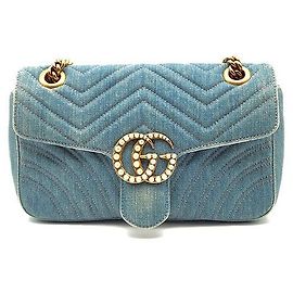 Gucci Sac à bandoulière Denim Limited Mamont Matelassé