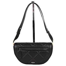 Piccola borsa a tracolla Olympia trapuntata nera - Burberry