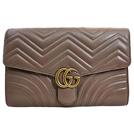 Gucci Clutch GG Marmont Matelassé Rosa Beige