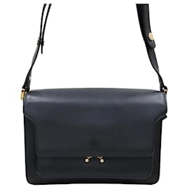 Borsa a tracolla a bauletto in pelle nera - Marni