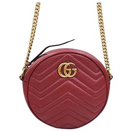 Gucci Borsa a tracolla rotonda in pelle GG Marmont