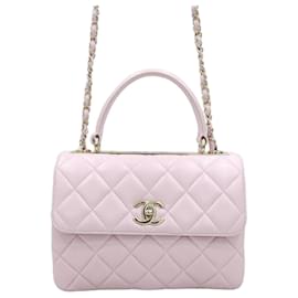 Piccola borsa a tracolla in agnello rosa trendy CC con catena dorata - Chanel