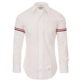 Camicia classica in popeline di cotone con fascia da braccio - Thom Browne