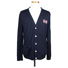 Embroidered Logo Cardigan Navy - Gucci
