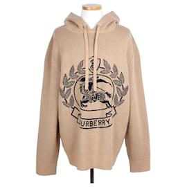 Burberry Kapuzenpullover aus Strick Laurel Logo Camel XL