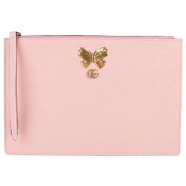 Gucci Bolso de mano de mariposa en cuero rosa