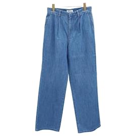 Miu Miu Pantalones de denim chambray azul clásico