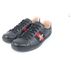 Gucci Embroidered Ace Sneakers Black