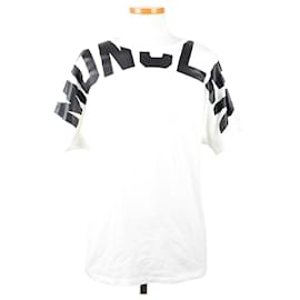 T-Shirt mit kurzen Ärmeln und weißem Logo - Moncler