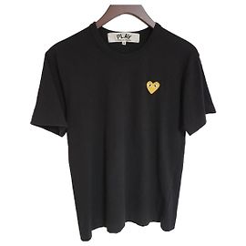 Comme Des Garcons T-shirt a maniche corte da uomo con applicazioni in nero e oro