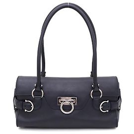 Borsa a tracolla Baguette Salvatore Ferragamo DY Silver Gancini Buckle