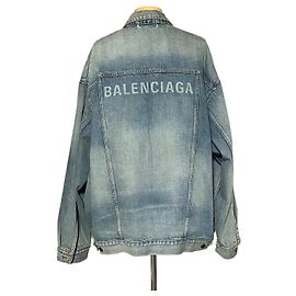 Balenciaga Jeansjacke mit Logo-Aufdruck