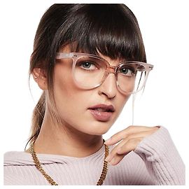 Céline Monture carrée en acétate rose transparent oversize