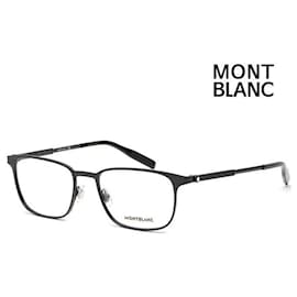 Montatura occhiali nera quadrata in metallo, moda di lusso da uomo, confortevole, taglia grande - Montblanc