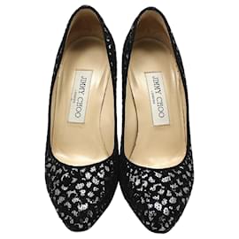 Jimmy Choo Décolleté con tacco alto in velluto e paillettes