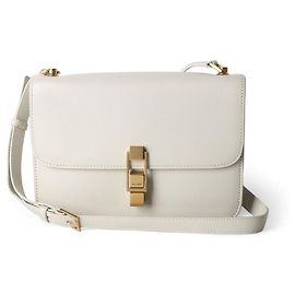 Saint Laurent Borsa Satchel Care Vintage Blanc Borsa a Spalla