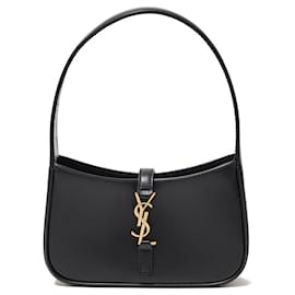 Borsa HOBO QUEENS in pelle nera con monogramma Saint Laurent