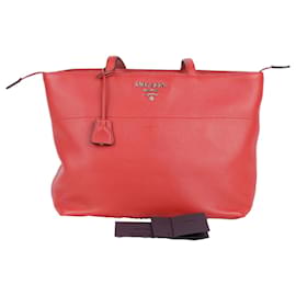 Borsa Tote e Borsa a Spalla in Pelle Vitello Phoenix Rossa - Prada