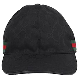Gucci Schwarze Baseballkappe aus GG-Stoff