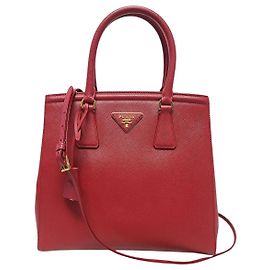 Prada Borsa Tote a Spalla Lux in Saffiano Rosso