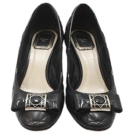 Schwarze Pumps mit Schleife aus gestepptem Cannage-Leder - Dior