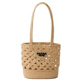 Borsa tote in crochet intrecciato stamp: OOO - Prada